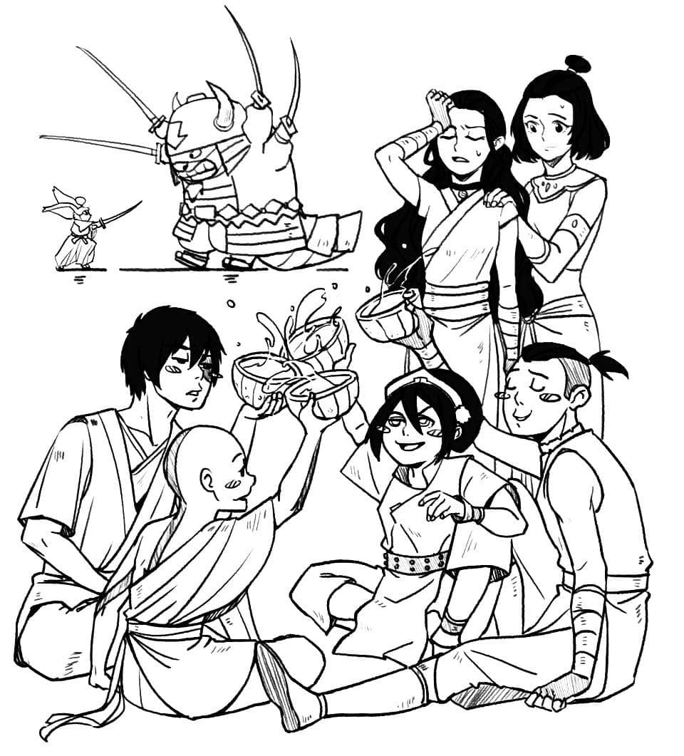 Раскраска: Авата́р: Леге́нда об Аа́нге (Анимационные Фильмы) #208158 - Бесплатные раскраски для печати