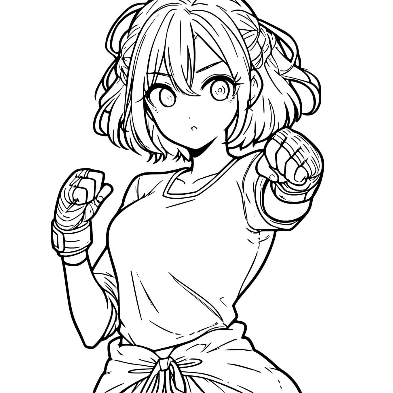 Раскраска: Девочка манга (Аниме и манга) #213384 - Бесплатные раскраски для печати