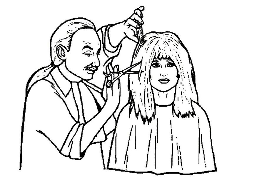 Раскраска: Парикмахер (Карьера и Профессии) #91244 - Бесплатные раскраски для печати