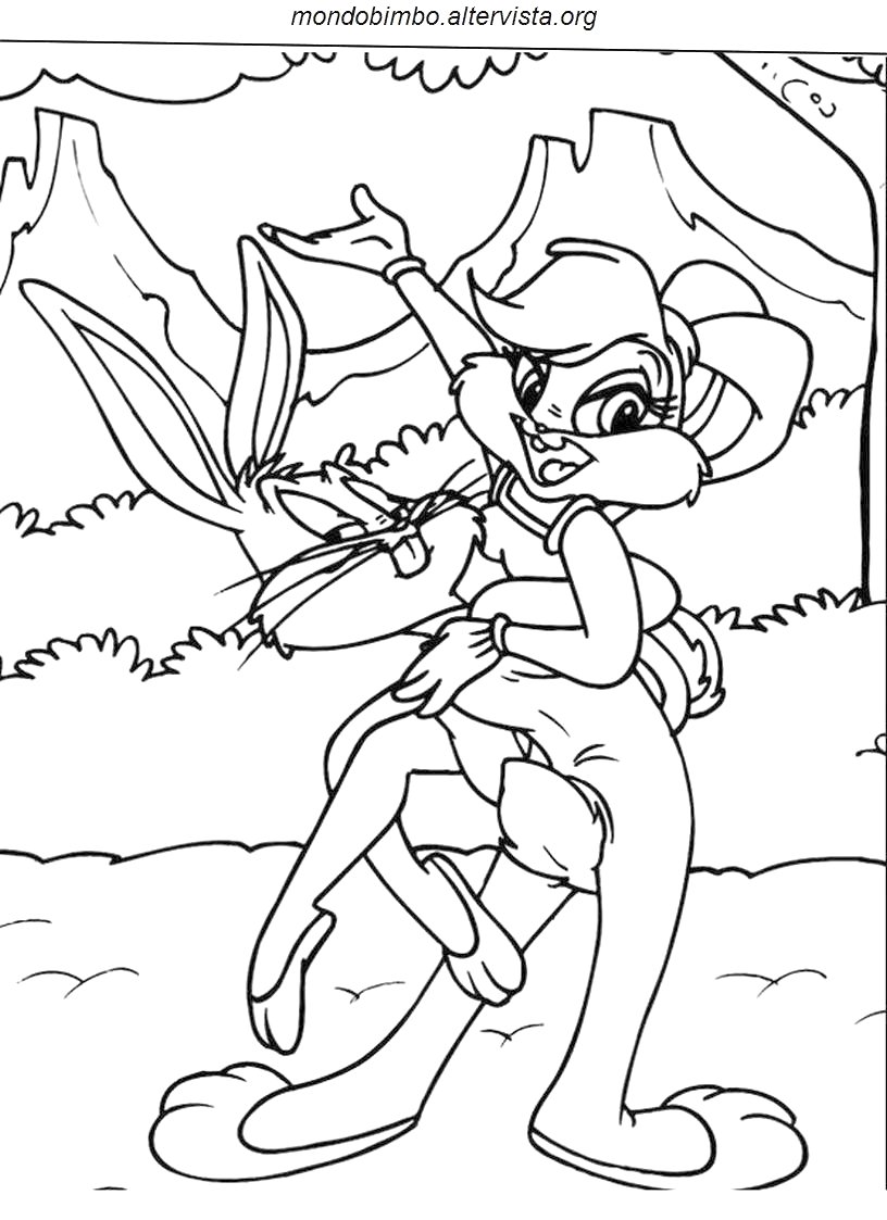 Раскраска: Багс Банни (Персонажи Мультфильмов) #26394 - Бесплатные раскраски для печати