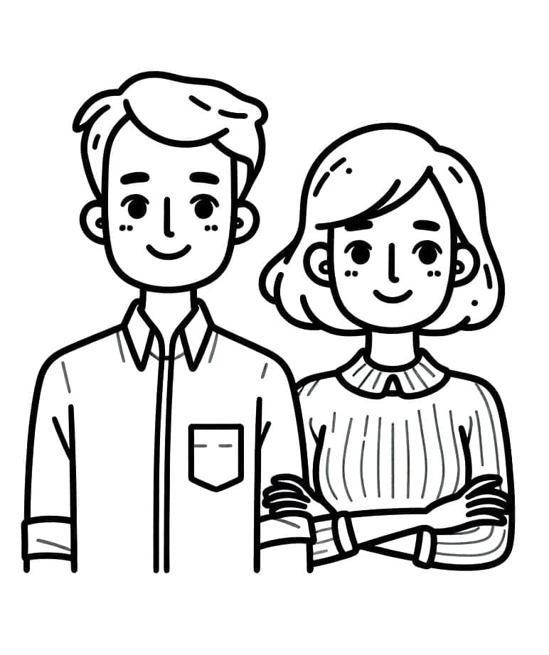 Раскраска: Мама и папа (Семья и Друзья) #217762 - Бесплатные раскраски для печати