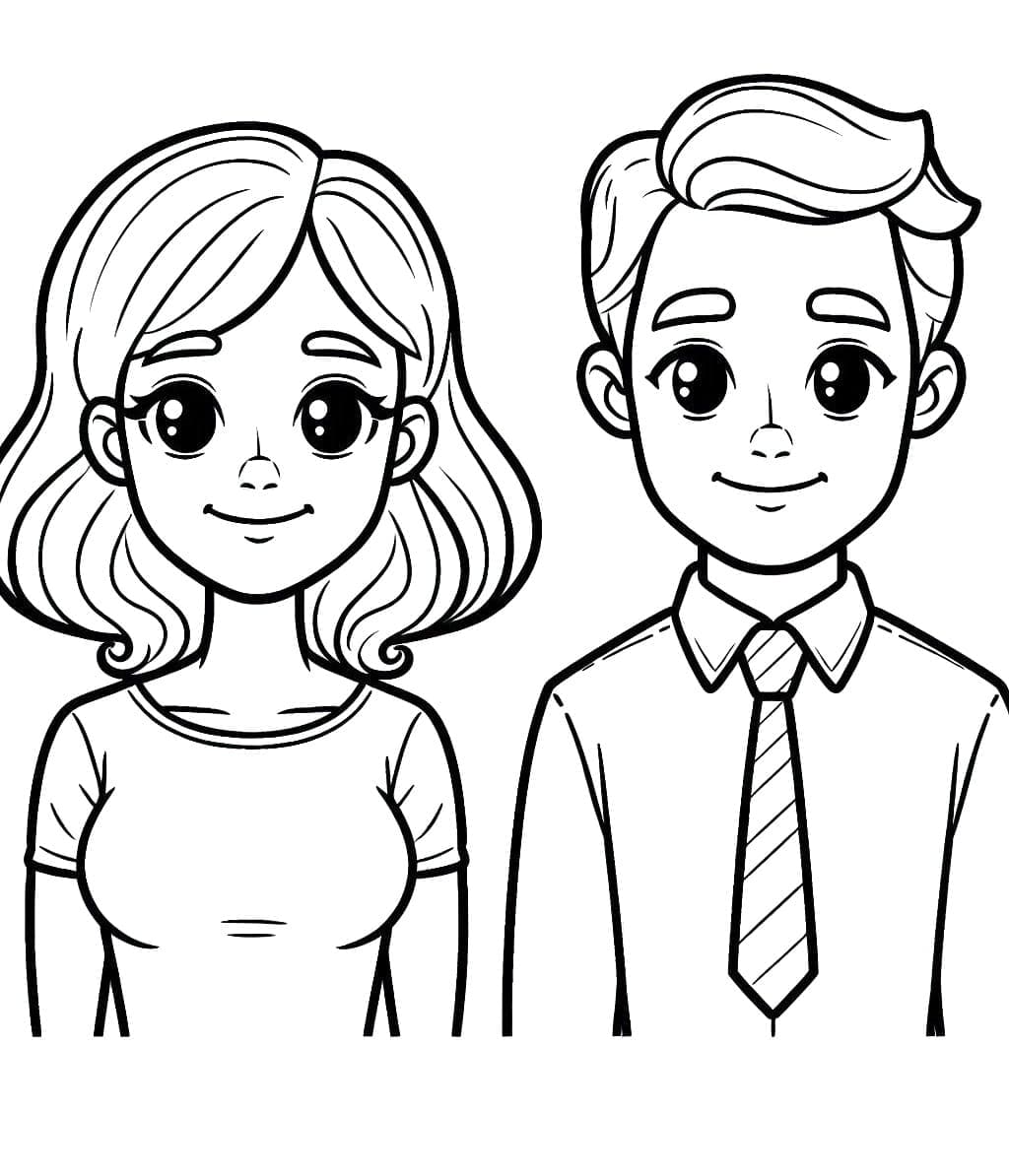Раскраска: Мама и папа (Семья и Друзья) #217763 - Бесплатные раскраски для печати