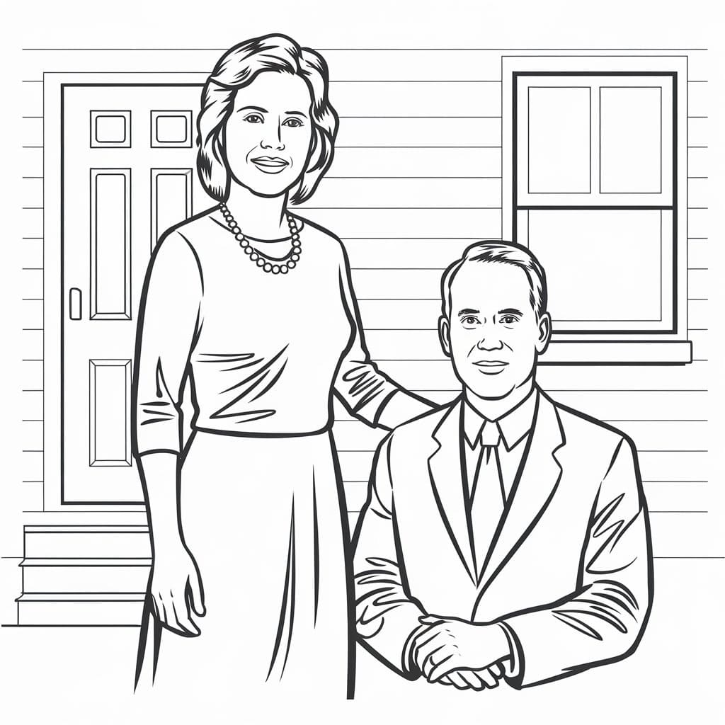 Раскраска: Мама и папа (Семья и Друзья) #217777 - Бесплатные раскраски для печати