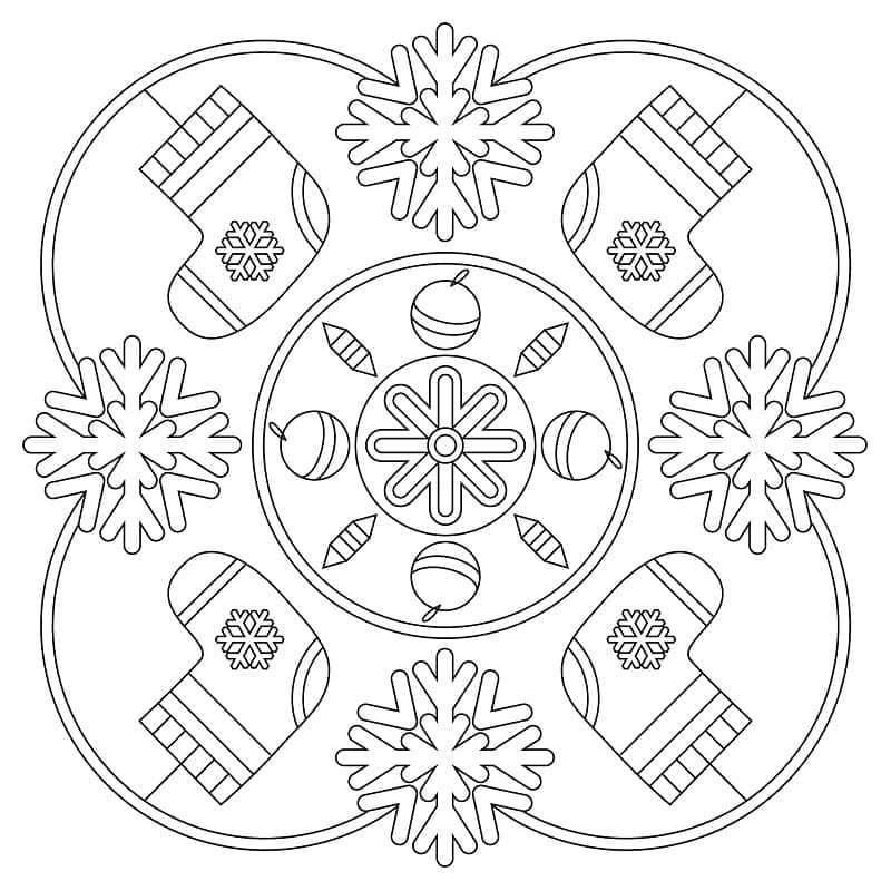 Раскраска: Рождественские мандалы (Мандалы) #175378 - Бесплатные раскраски для печати