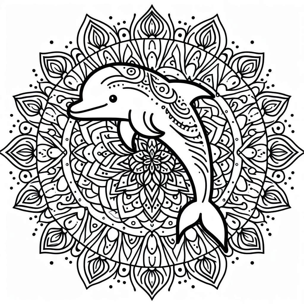Раскраска: Мандалы с дельфинами (Мандалы) #219072 - Бесплатные раскраски для печати