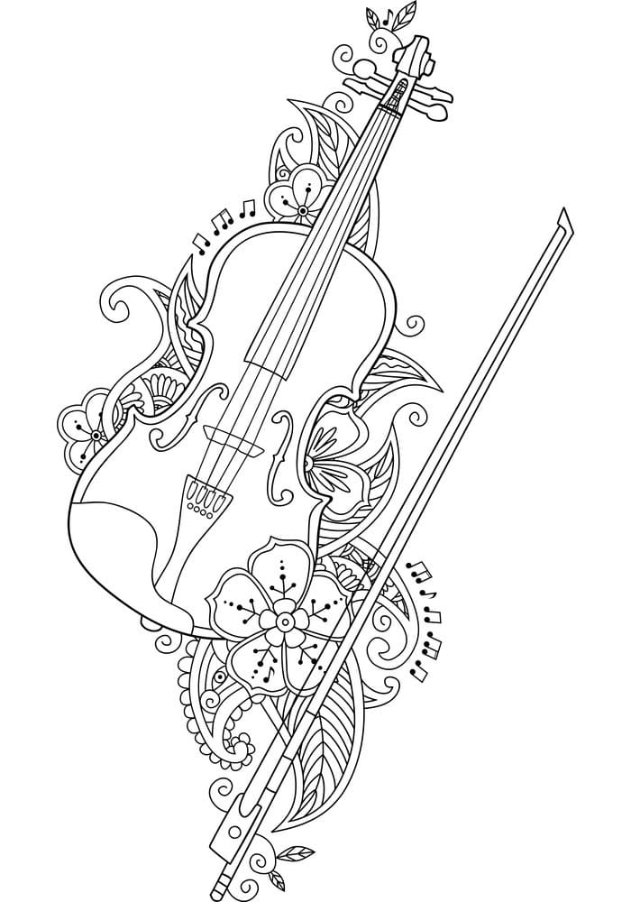 Раскраска: Скрипка (Музыка) #176939 - Бесплатные раскраски для печати