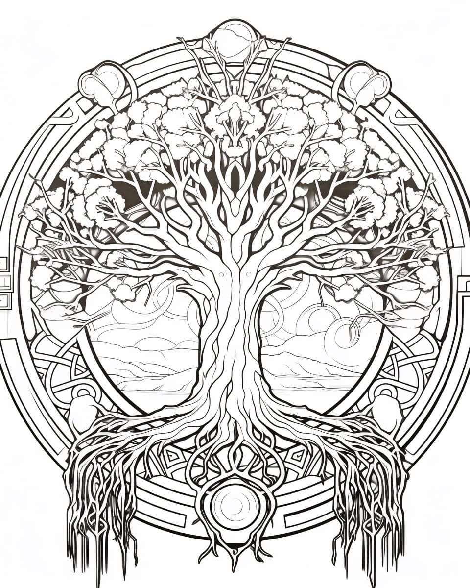 Раскраска: Древо жизни (Природа и Времена года) #214148 - Бесплатные раскраски для печати