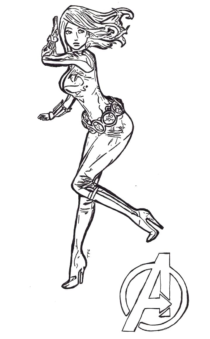 Раскраска: Чёрная вдова (Супергерои и Суперзлодеи) #198265 - Бесплатные раскраски для печати