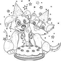 Раскраска: Собака и кошка (Животные) #211017 - Бесплатные раскраски для печати