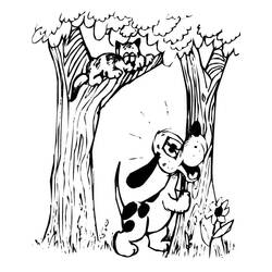 Раскраска: Собака и кошка (Животные) #211029 - Бесплатные раскраски для печати