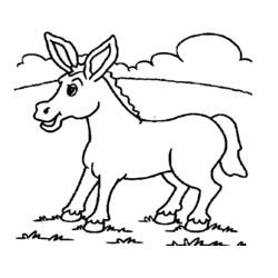 Раскраски: Осёл - Бесплатные раскраски для печати