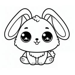 Раскраска: Кавайный кролик (Животные) #219214 - Бесплатные раскраски для печати