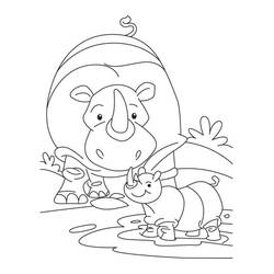 Раскраска: Носорог (Животные) #206656 - Бесплатные раскраски для печати