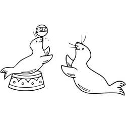 Раскраска: Морской лев (Животные) #192526 - Бесплатные раскраски для печати