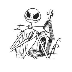 Раскраска: Jack Skellington (Анимационные Фильмы) #202304 - Бесплатные раскраски для печати