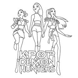 Раскраска: Охотники на демонов K-поп (Анимационные Фильмы) #221186 - Бесплатные раскраски для печати