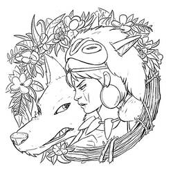 Раскраска: Princess Mononoke (Анимационные Фильмы) #182071 - Бесплатные раскраски для печати