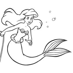 Раскраски: Русалочка - Бесплатные раскраски для печати