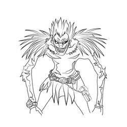 Раскраска: Тетрадь смерти (Аниме и манга) #183133 - Бесплатные раскраски для печати