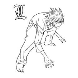 Раскраска: Тетрадь смерти (Аниме и манга) #183149 - Бесплатные раскраски для печати