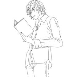 Раскраска: Тетрадь смерти (Аниме и манга) #183156 - Бесплатные раскраски для печати