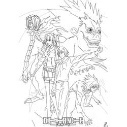 Раскраска: Тетрадь смерти (Аниме и манга) #183166 - Бесплатные раскраски для печати