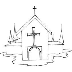 Раскраска: Церковь (Здания и Архитектура) #64179 - Бесплатные раскраски для печати