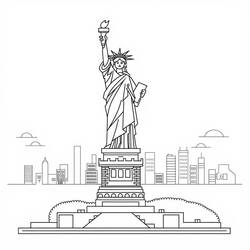 Раскраска: Статуя Свободы (Здания и Архитектура) #218896 - Бесплатные раскраски для печати