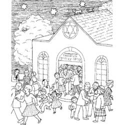 Раскраски: Синагога - Бесплатные раскраски для печати