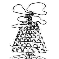 Раскраска: Вавилонская башня (Здания и Архитектура) #213660 - Бесплатные раскраски для печати