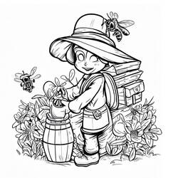 Раскраска: Пчеловод (Карьера и Профессии) #189929 - Бесплатные раскраски для печати