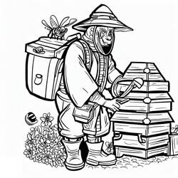 Раскраска: Пчеловод (Карьера и Профессии) #189932 - Бесплатные раскраски для печати