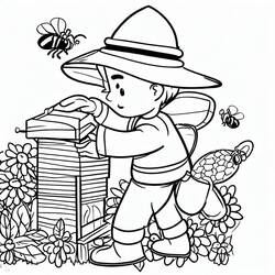 Раскраска: Пчеловод (Карьера и Профессии) #189943 - Бесплатные раскраски для печати