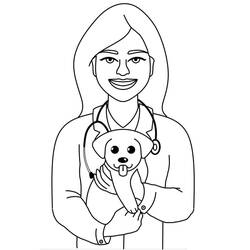 Раскраска: Ветеринар (Карьера и Профессии) #213831 - Бесплатные раскраски для печати
