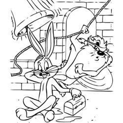 Раскраска: Багс Банни (Персонажи Мультфильмов) #26414 - Бесплатные раскраски для печати