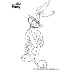 Раскраска: Багс Банни (Персонажи Мультфильмов) #26482 - Бесплатные раскраски для печати