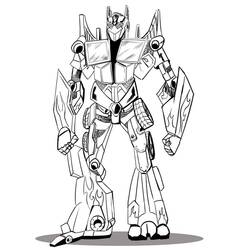 Раскраска: Optimus Prime (Персонажи Мультфильмов) #214276 - Бесплатные раскраски для печати