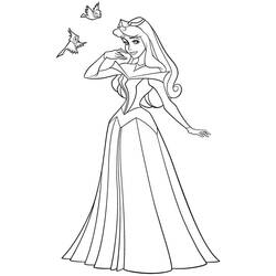 Раскраска: Princess Aurora (Персонажи Мультфильмов) #181934 - Бесплатные раскраски для печати