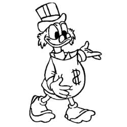 Раскраска: Scrooge McDuck (Персонажи Мультфильмов) #31845 - Бесплатные раскраски для печати