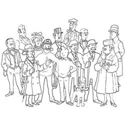 Раскраски: Tintin - Бесплатные раскраски для печати