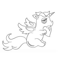 Раскраска: Кавайный единорог (Персонажи) #209318 - Бесплатные раскраски для печати