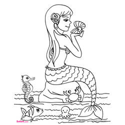 Раскраска: Русалка (Персонажи) #147167 - Бесплатные раскраски для печати