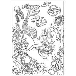 Раскраска: Русалка (Персонажи) #147215 - Бесплатные раскраски для печати