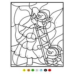 Раскраска: Волшебная рождественская раскраска (Раскраска по Номерам) #200757 - Бесплатные раскраски для печати