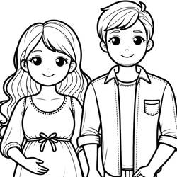 Раскраска: Мама и папа (Семья и Друзья) #217755 - Бесплатные раскраски для печати