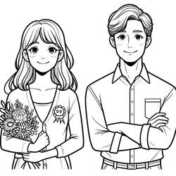 Раскраска: Мама и папа (Семья и Друзья) #217757 - Бесплатные раскраски для печати