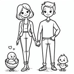 Раскраска: Мама и папа (Семья и Друзья) #217759 - Бесплатные раскраски для печати