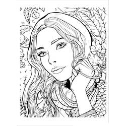 Раскраски: Девочка-подросток - Бесплатные раскраски для печати