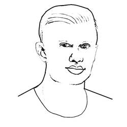 Раскраска: Erling Haaland (Знаменитые люди) #187090 - Бесплатные раскраски для печати