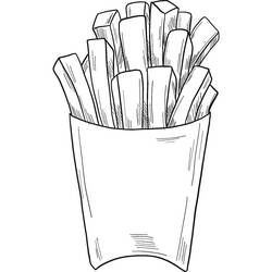 Раскраска: Картофель фри (Еда и Питание) #209082 - Бесплатные раскраски для печати